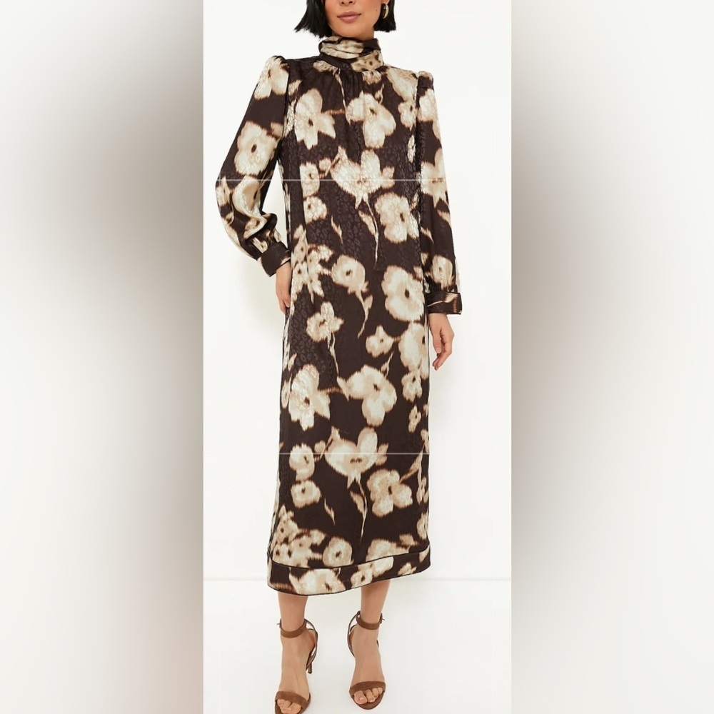 Tuckernuck Chocolate and Ivory Patterned Dress